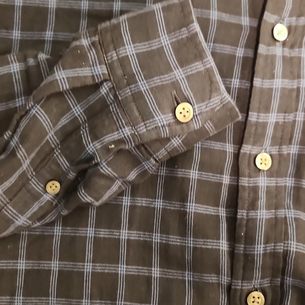 Banana Republic Untucked Plaid Shirt - Large